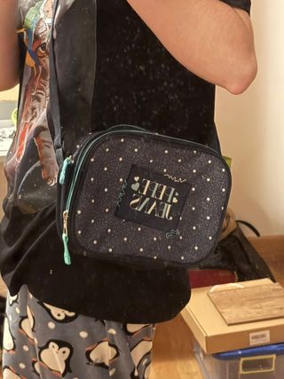 Bolso Pepe Jeans azul con lunares blancos