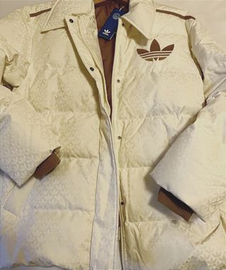 Chaqueta Puffer Adidas Blanco Crema