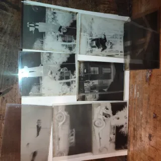 Lote 14 negativos cristal fotografía placa foto