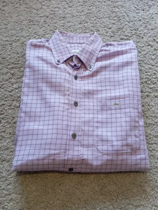 Camisa cuadros Lacoste rosa/morada