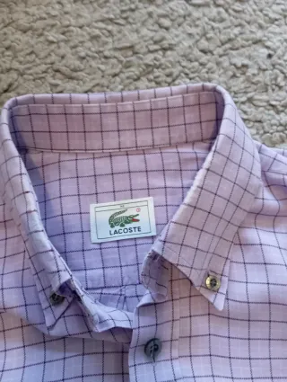Camisa cuadros Lacoste rosa/morada