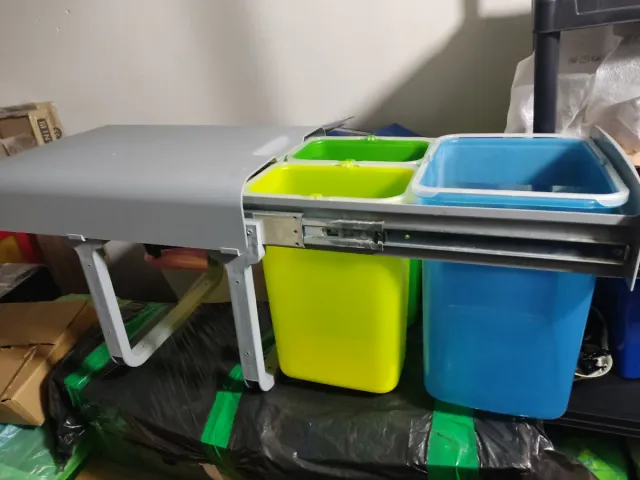 Set Cubos Basura Plástico Azul y Verde