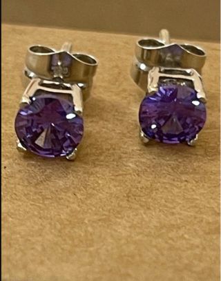 Pendientes Oro 18 k Con Dos Ct Tanzanitas