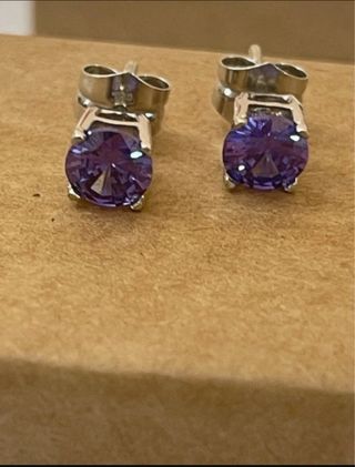 Pendientes Oro 18 k Con Dos Ct Tanzanitas