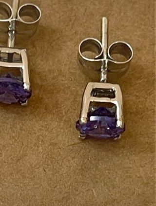 Pendientes Oro 18 k Con Dos Ct Tanzanitas