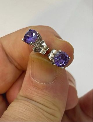 Pendientes Oro 18 k Con Dos Ct Tanzanitas