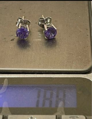 Pendientes Oro 18 k Con Dos Ct Tanzanitas