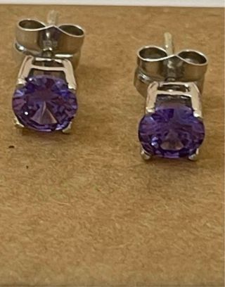Pendientes Oro 18 k Con Dos Ct Tanzanitas