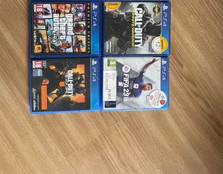 Lote 4 Juegos PS4: GTA V, FIFA 23, CoD