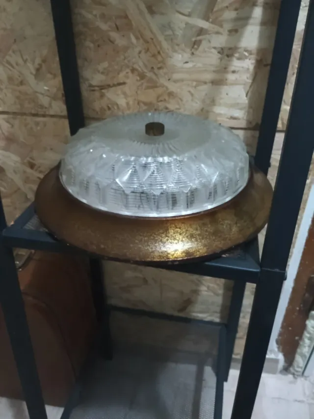 Plafón de luz cristal y dorado