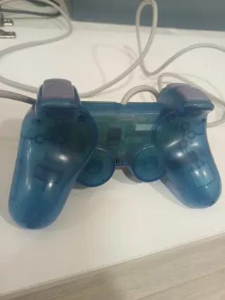 2 mandos PS1 originales Sony Transparente y blanco