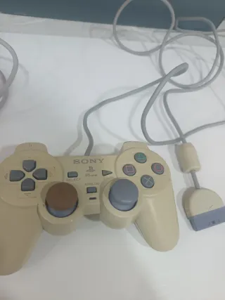 2 mandos PS1 originales Sony Transparente y blanco