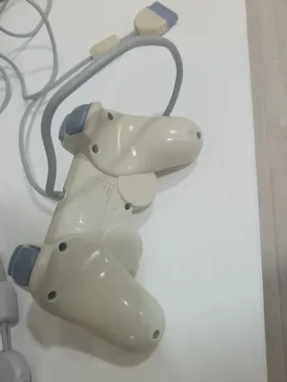 2 mandos PS1 originales Sony Transparente y blanco