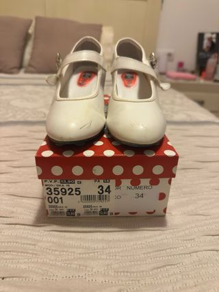 Zapatos Flamenco Blancos Talla 34