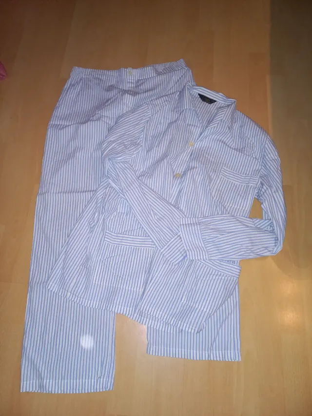 Pijama Rayas Azul y Blanco