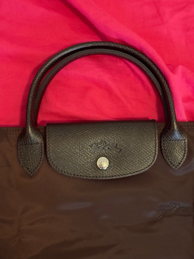 Longchamp tamaño S asa corta bolso color Mocha