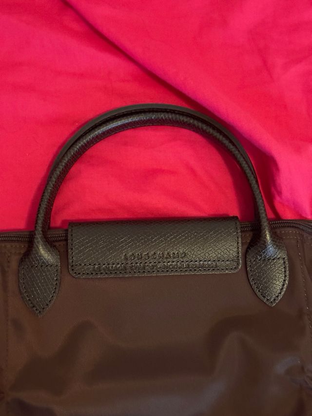 Longchamp tamaño S asa corta bolso color Mocha