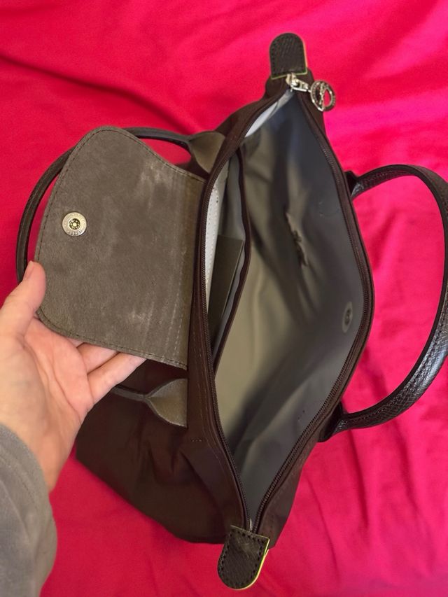 Longchamp tamaño S asa corta bolso color Mocha