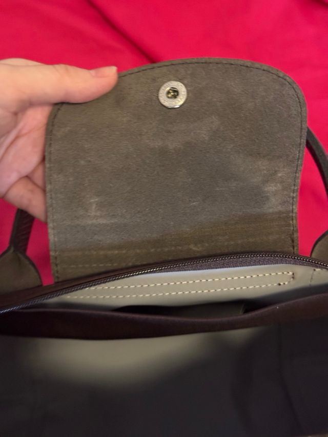 Longchamp tamaño S asa corta bolso color Mocha