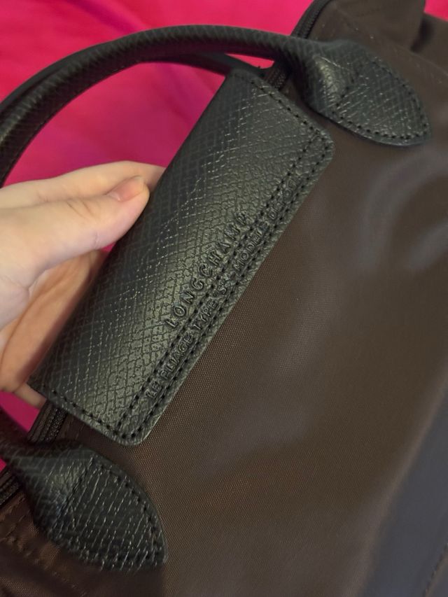 Longchamp tamaño S asa corta bolso color Mocha