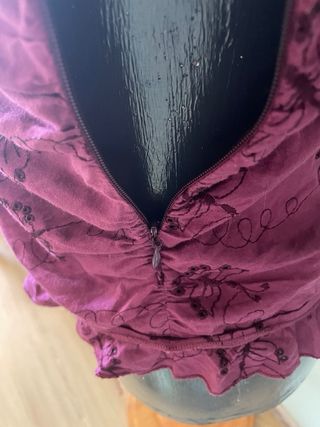 Camiseta Morada Gótica Drapeada S