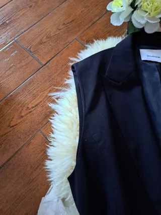 Chaleco Largo Negro Vintage