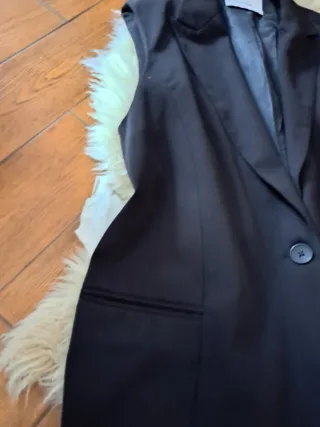 Chaleco Largo Negro Vintage