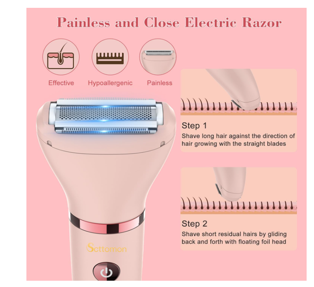 Rasoio Elettrico Donna Viso Bikini Corpo