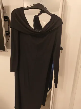 Vestido negro manga larga talla S