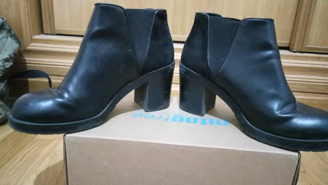 Botines negros tacón grueso