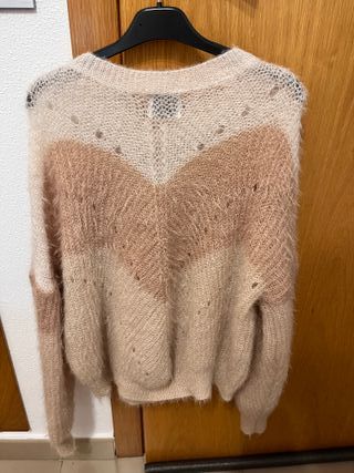 Jersey pelo brillante Love M beige/rosa T.M