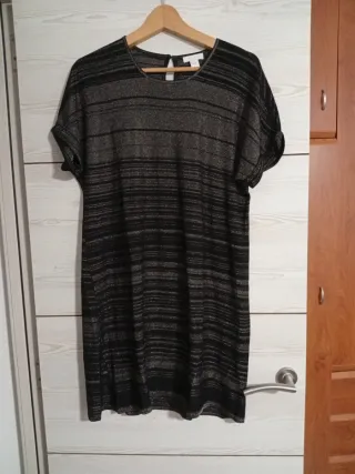 Vestido fiesta Intropia negro y plata