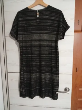 Vestido fiesta Intropia negro y plata