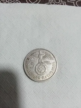 Moneda Plata Alemania 1938 III Reich mirar reverso