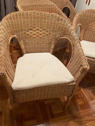 Set di quattro poltrone in rattan/nora naturale di Ikea