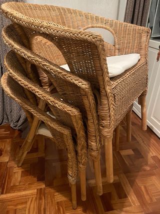 Set di quattro poltrone in rattan/nora naturale di Ikea
