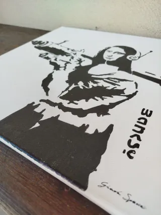 Tela Banksy Monnalisa con bazooka