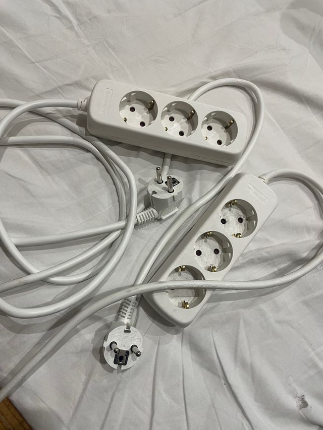 2 Regletas 3 enchufes blanca