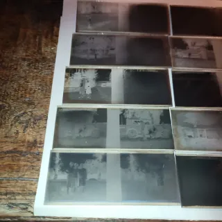 Caja 14 negativos cristal fotografía foto placa