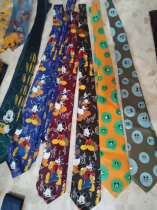 Lote 6 Corbatas Vintage Disney Personajes