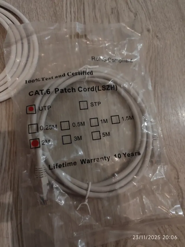 Lote 8 cables Ethernet RJ45 nuevos 2m + 2 gratis