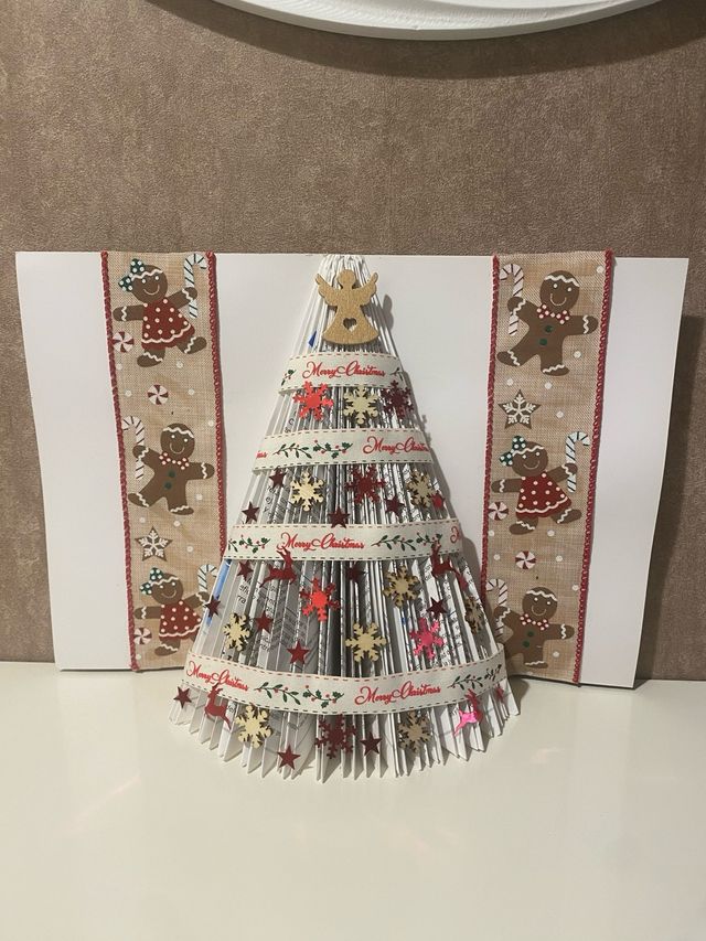 Árbol Navidad Artesanal Libro Reciclado