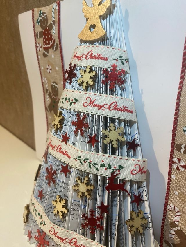 Árbol Navidad Artesanal Libro Reciclado