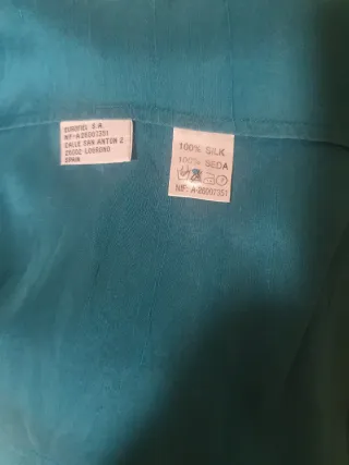 Blusa Cortefiel Turquesa Seda Talla 40