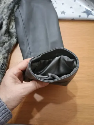 Abrigo de astracán gris y marrón