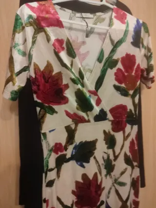 Vestido flores terciopelo tubo