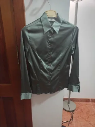 Camisa de vestir verde mujer