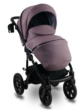 Carrito de bebé color lila y negro