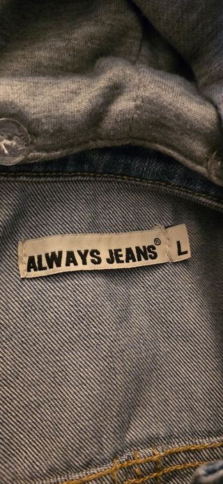 Gilet jeans con cappuccio grigio