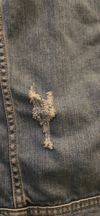 Gilet jeans con cappuccio grigio